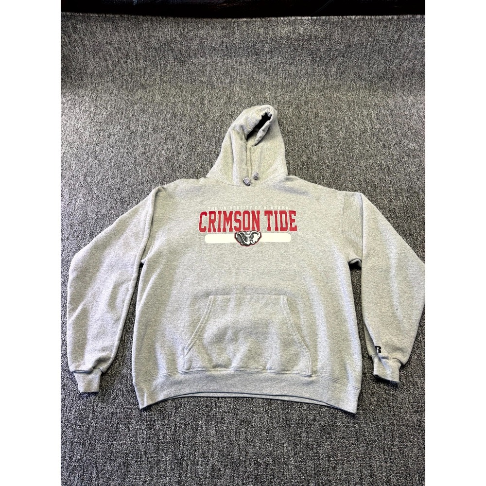 Alabama Crimson Tide Hoodie Mens Large Gray Logo Russell Athletic Football NCAA